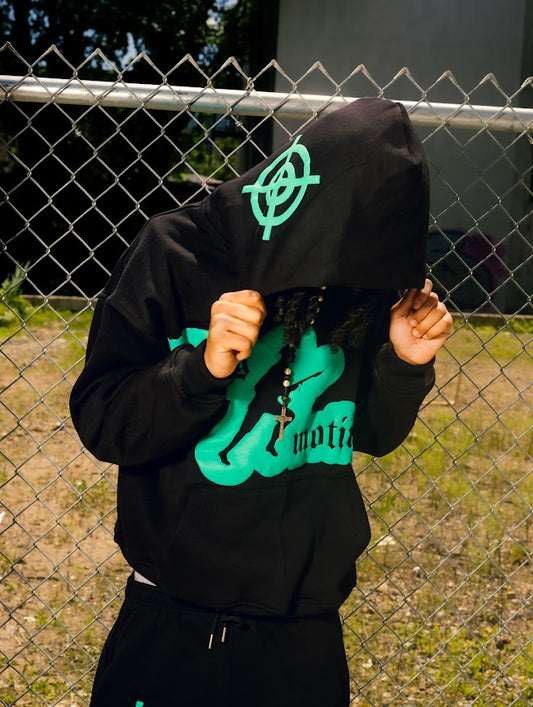 Money Motivated Hoodie - GREEN ON BLACK