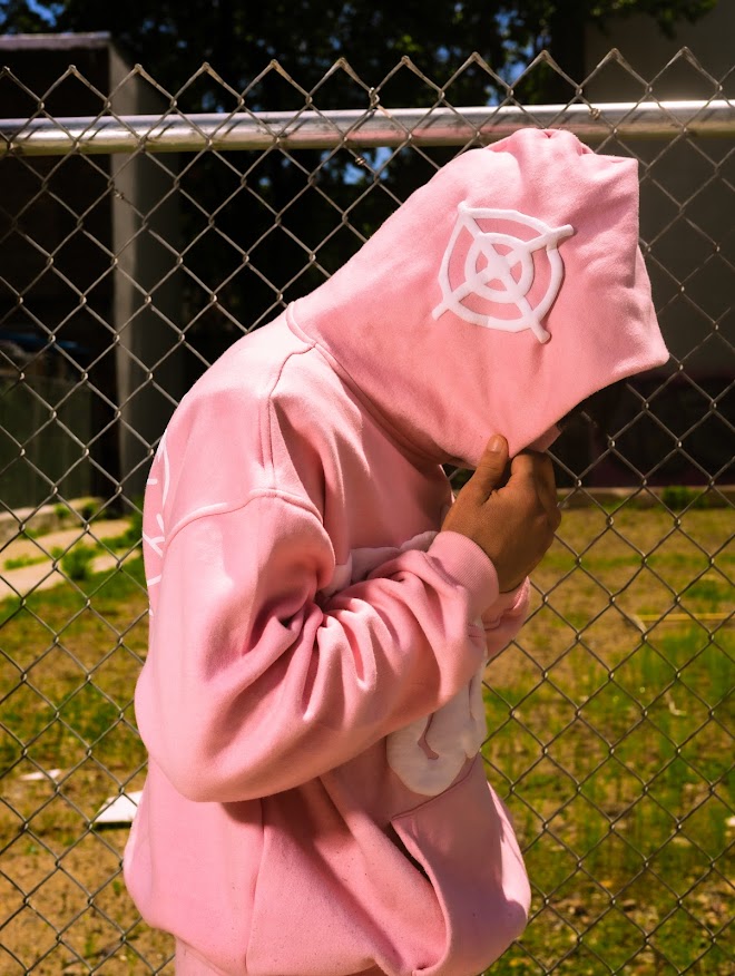 Money Motivated Hoodie- WHITE ON PINK