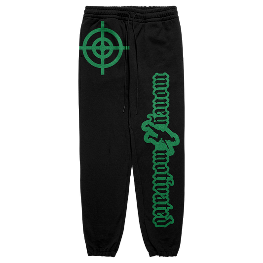 Money Motivated Sweatpants - GREEN ON BLACK