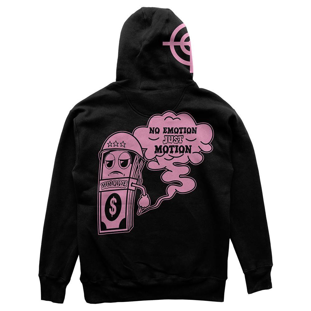 Money Motivated Hoodie- PINK ON BLACK