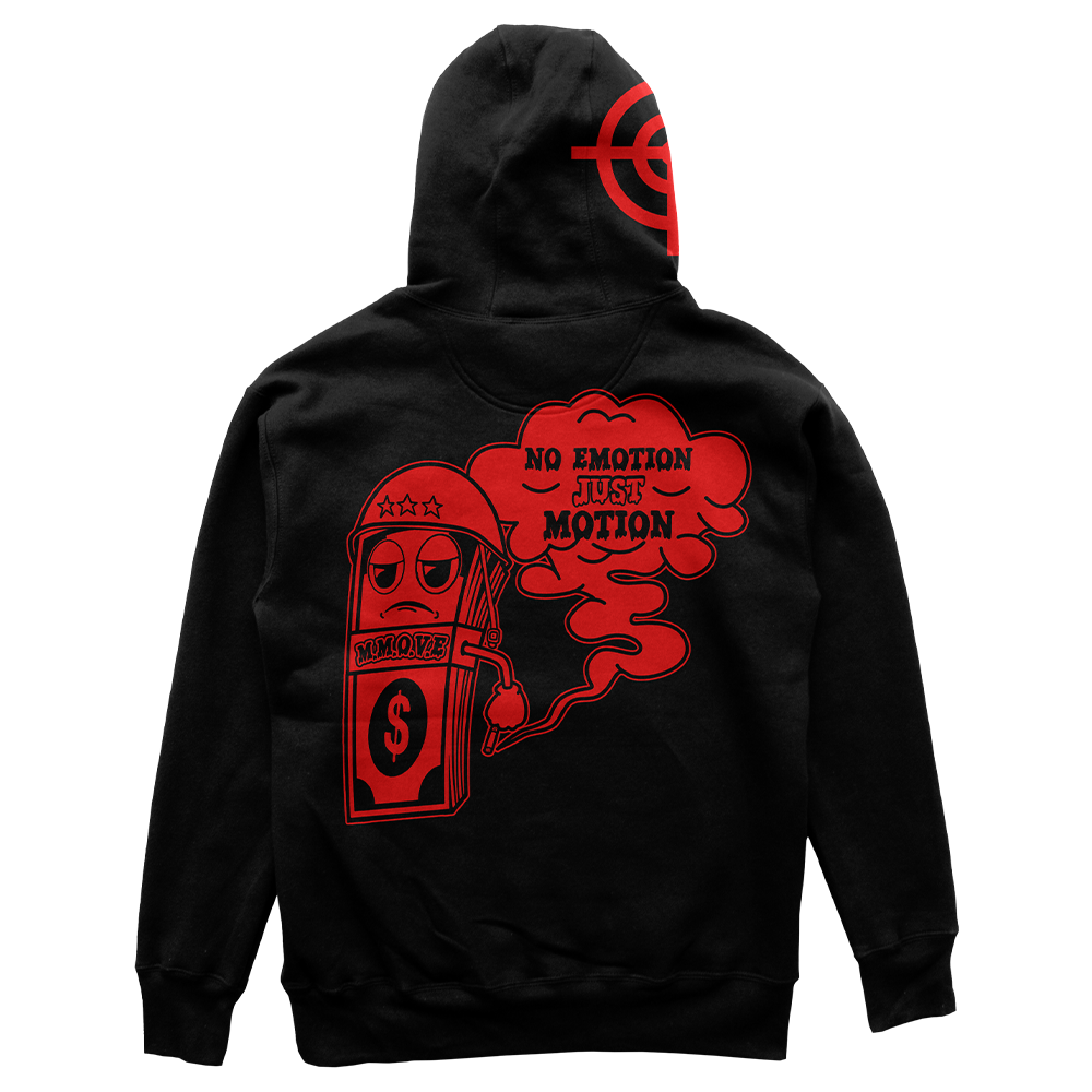 Money Motivated Hoodie- RED AND BLACK