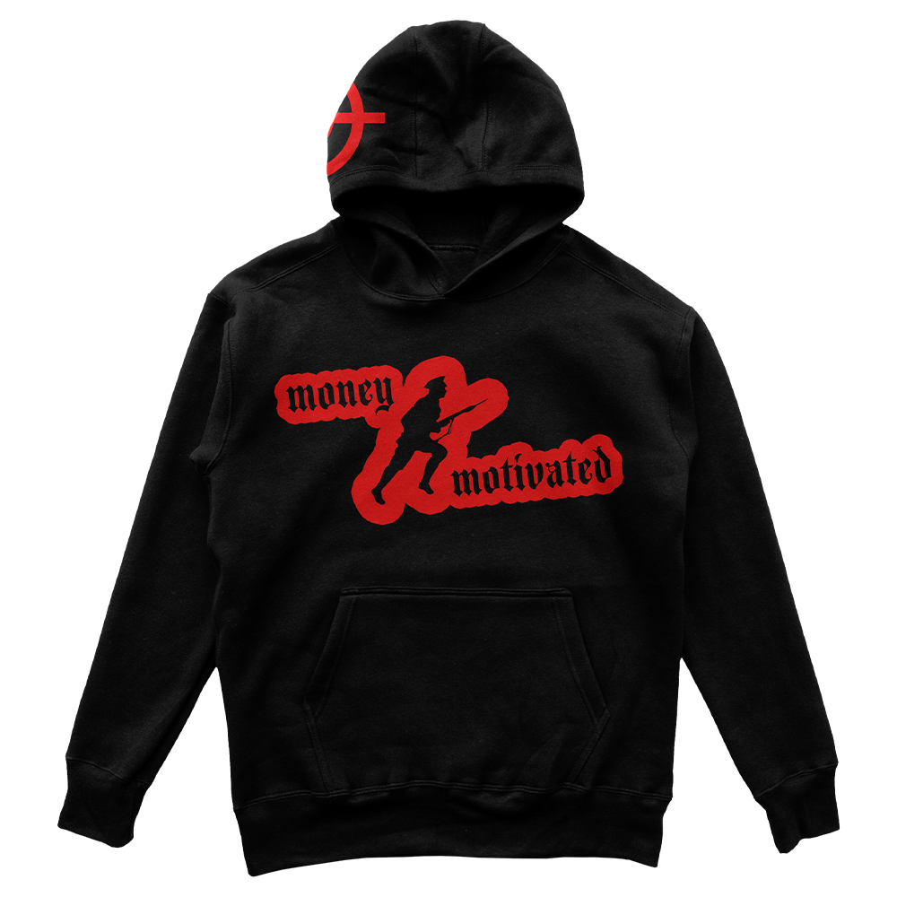 Money Motivated Hoodie- RED AND BLACK