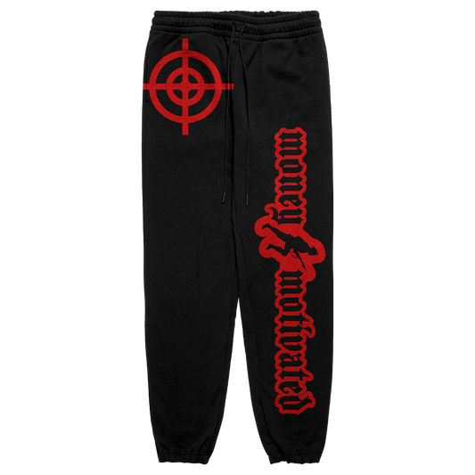 Money Motivated Sweatpants- RED ON BLACK