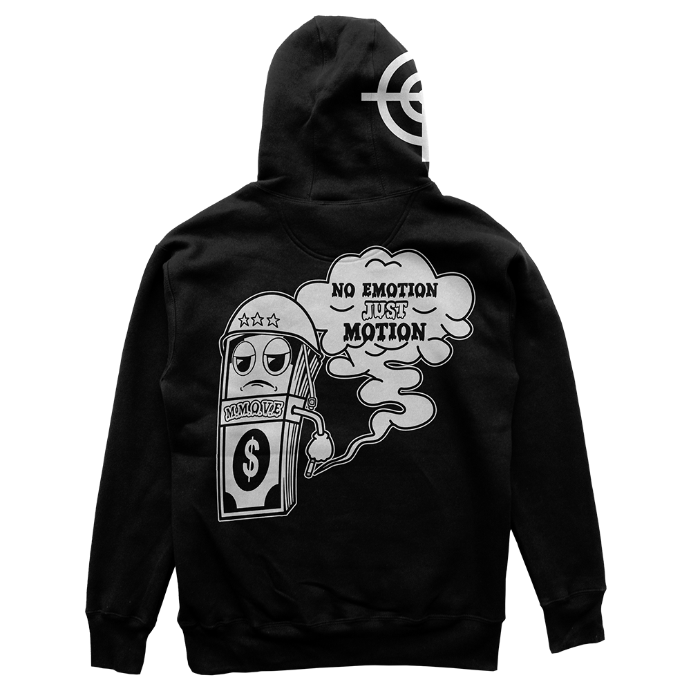 Money Motivated Hoodie- WHITE ON BLACK