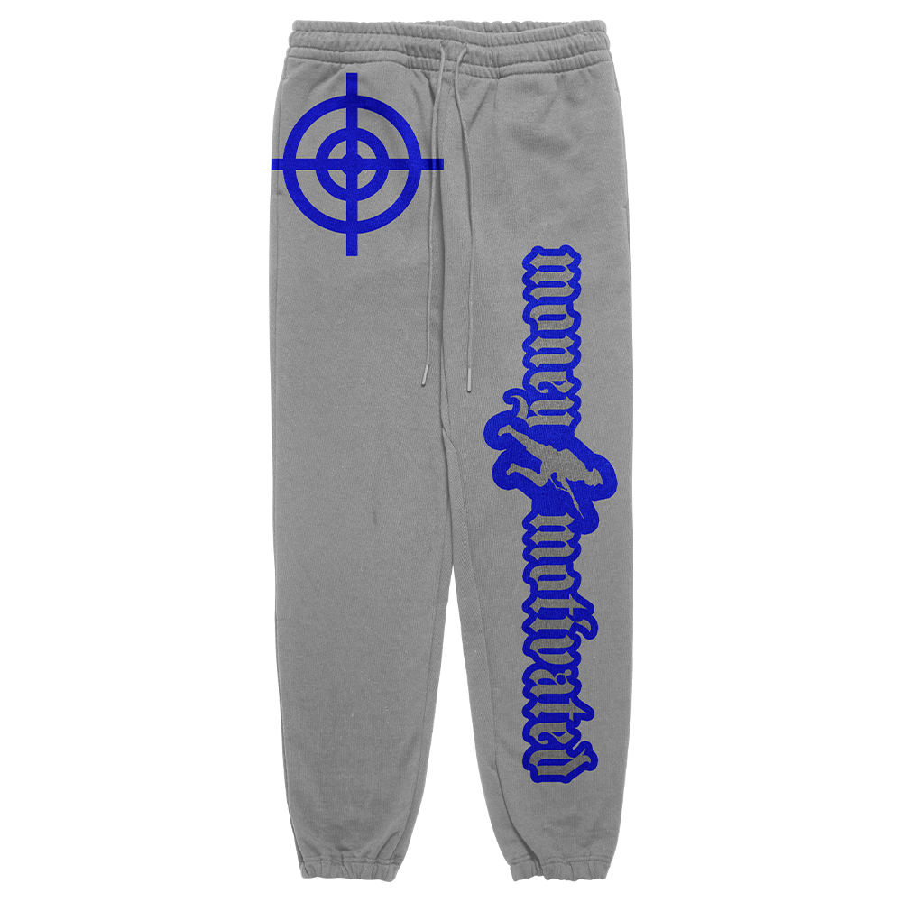 Money Motivated Sweatpants- BLUE ON GREY