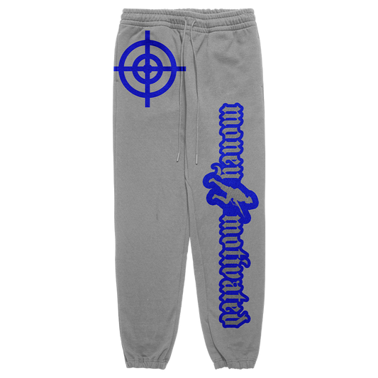 Money Motivated Sweatpants- BLUE ON GREY