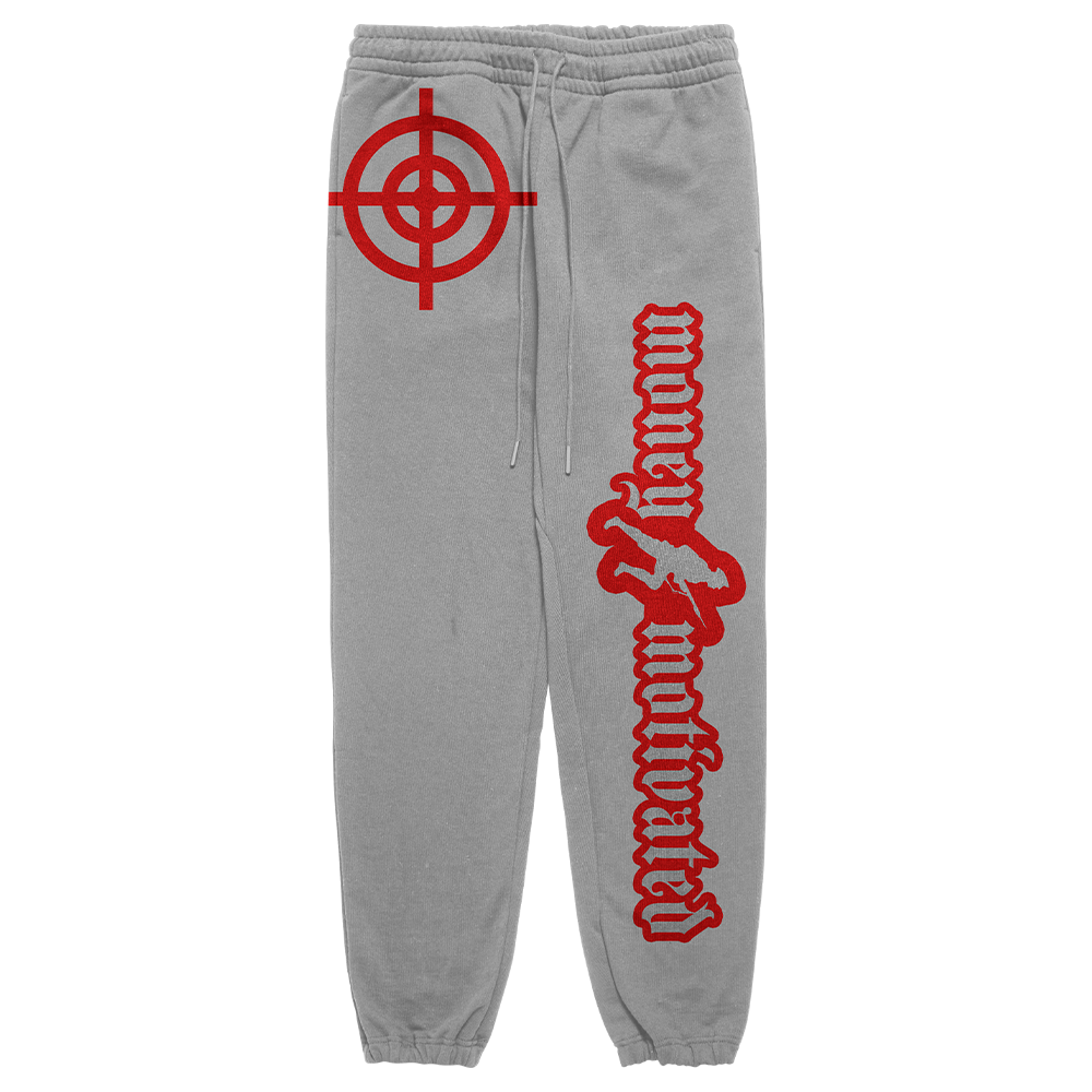 Money Motivated Sweatpants- RED AND GREY