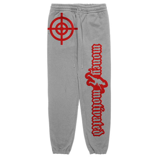 Money Motivated Sweatpants- RED AND GREY