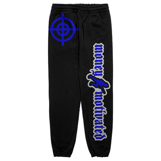 Money Motivated Sweatpants- BLUE ON BLACK