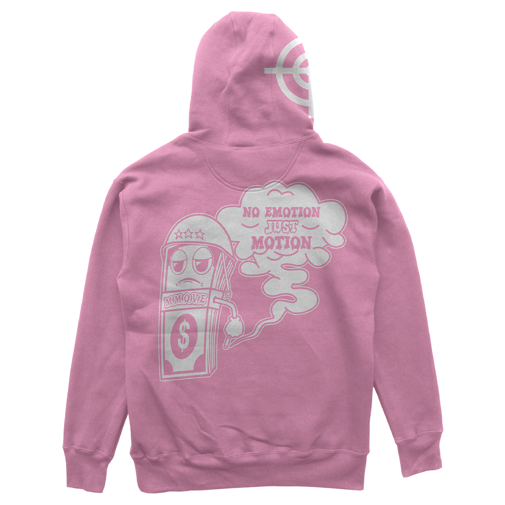 Money Motivated Hoodie- WHITE ON PINK